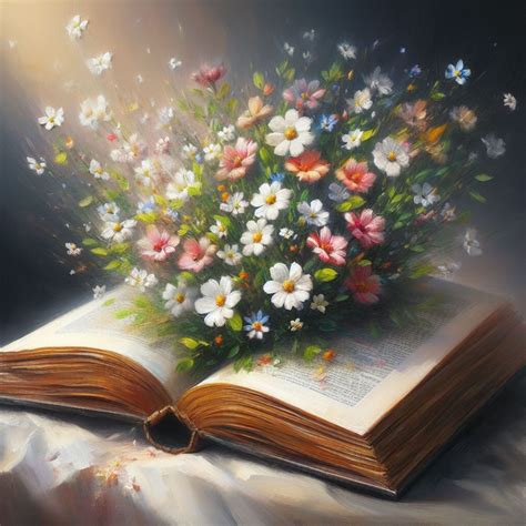 Open Book With Flowers Free Stock Photo Public Domain Pictures