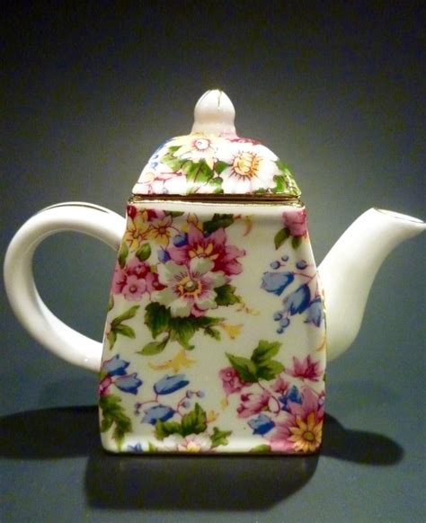 Nantucket 4 Miniature Mini Porcelain Teapot With Lid Floral Chintz