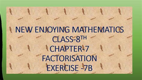 New Enjoying Mathematics Class 8th Youtube