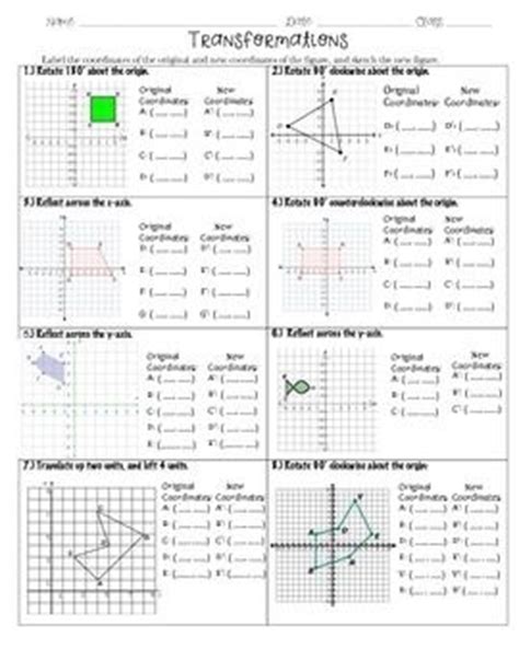 Examples of functions from geometry. Transformations Practice Packet ~ 8th Grade Math | 8th grade math, Reflection math ...