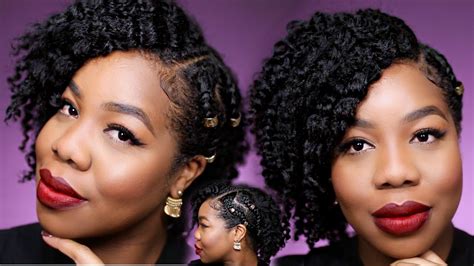 Natural Hair Flat Twist Out And Side Braids Youtube