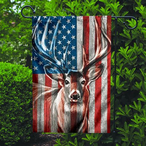 Hunting White Tailed Deer American Flag Hunting Lovers Flag Etsy