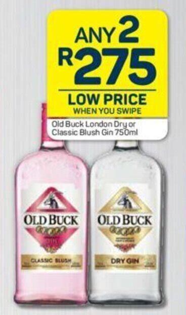 Old Buck London Dry Or Classic Blush Gin 750 Ml Offer At Pick N Pay