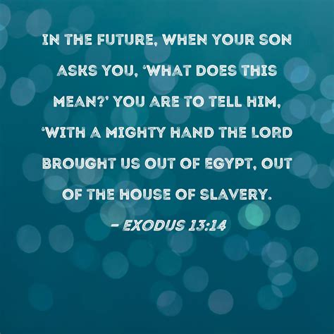 Exodus 1314 In The Future When Your Son Asks You What Does This