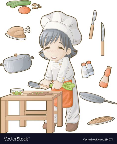 Chibi Professions Sets Cook Royalty Free Vector Image