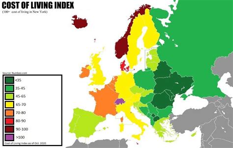 Cost Of Living Index Of Every Country In Europe Sources Included R