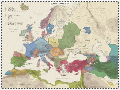 Europe In 1000 Ad Old World Maps Old Maps Antique Maps Vintage