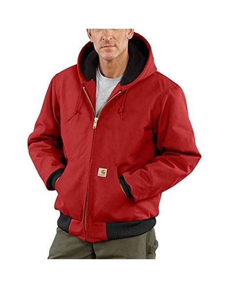 Lyst Carhartt Quilted Flannel Lined Duck Active Jacket In Red For Men