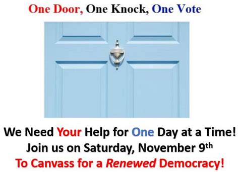 Canvassing For A Renewed Democracy One Door One Knock One Voter