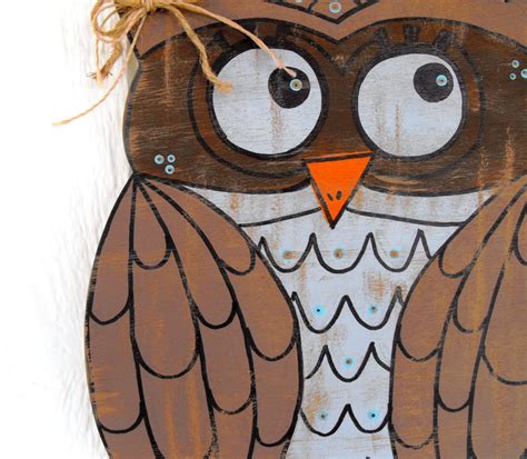 Rustic Wooden Owl Decoration For Door Or Wall Perfect For Etsy Owl