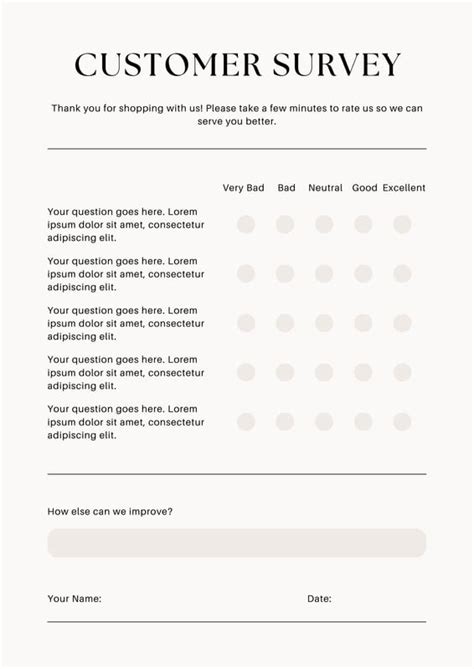 Free And Customizable Survey Templates