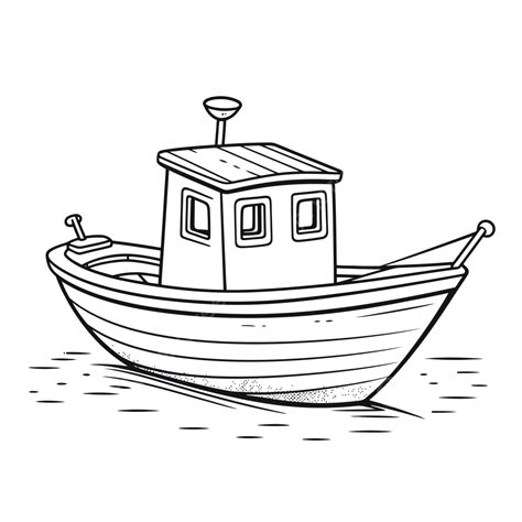 Free Printable Coloring Page For Kids With Boat Drawing Outline Sketch