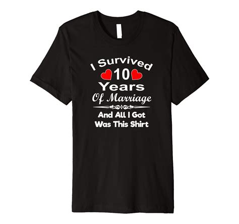 10th Wedding Anniversary T Shirt Marriage Husband Wife Premium T Shirt