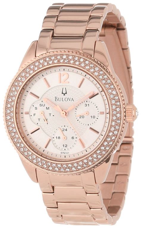Bulova Watch Bulova Womens 97n101 Multi Function Crystal Bracelet