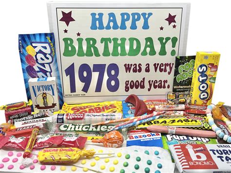 Buy Retro Candy Yum ~ 1978 45th Birthday T Box Nostalgic Candy