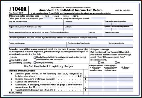 1040x Fillable Form Printable Forms Free Online
