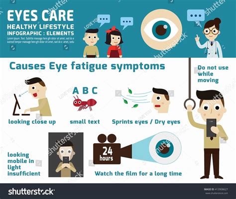 Vektor Stok Eyes Care Infographic Element Health Concept Tanpa Royalti