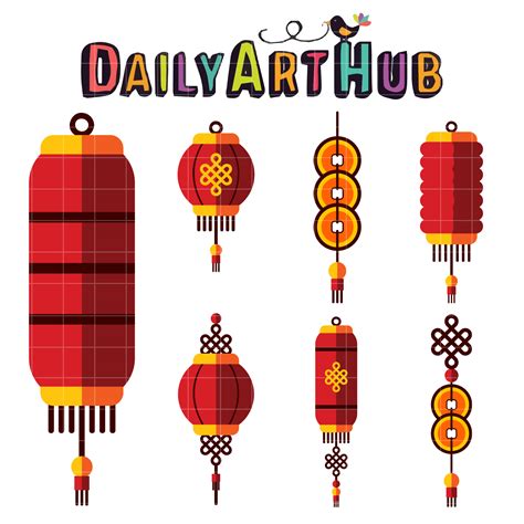 Chinese Lanterns Clip Art Set Daily Art Hub Graphics Alphabets And Svg