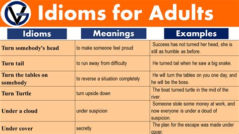 Idioms Examples For Adults 50 Idioms For Adults Grammarvocab