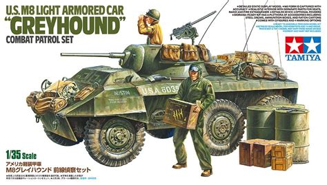 Tamiya 135 Us M8 Light Armored Car Greyhound Combat Patrol Set