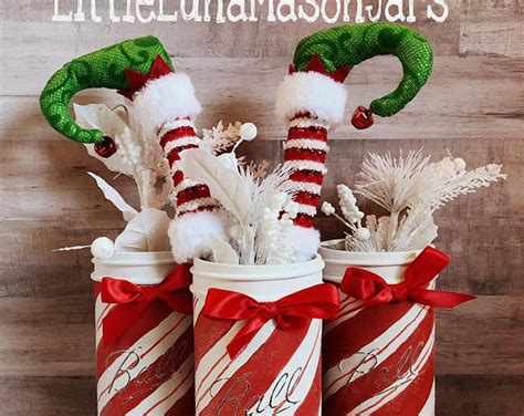 Santa Claus Mason Jar Snowman Mason Jar Holiday Centerpiece Etsy