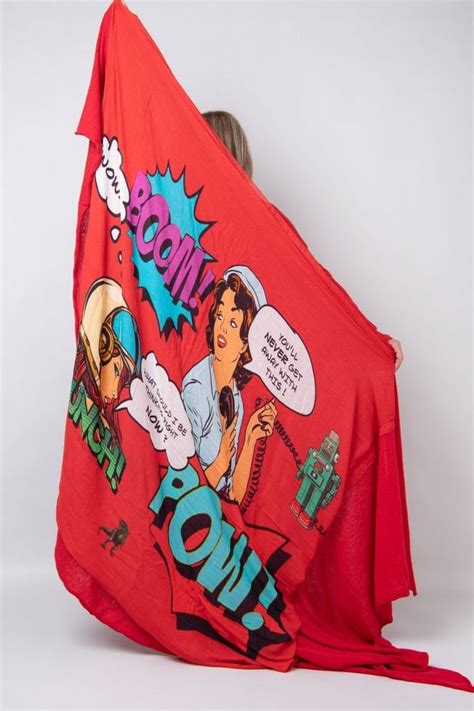 Rundholz Kiss Cashmere And Comic Print Huge Scarf I Dare To Be