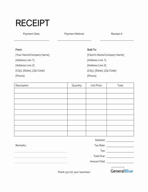 10 Free Editable Printable Receipt Templates In Ms Word Free
