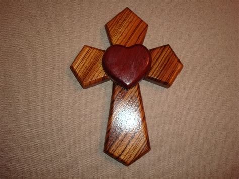 Not To Us Oh Lord Handmade Wooden Cross With Heart