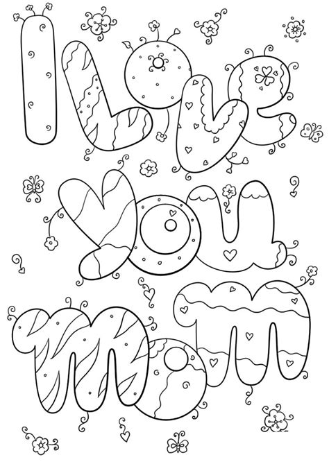 I Love You Mom Coloring Pages K5 Worksheets Mothers Day Coloring