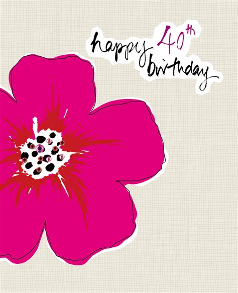 40th birthday celebration program 40th birthday birthday. Flower 40th Birthday Card - Karenza Paperie