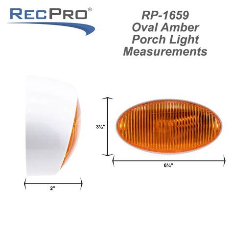 Rv Porch Light With Amber Lens Recpro