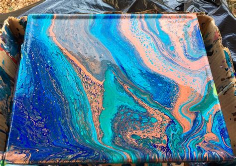 2nd Mirror Pour Acrylic Pouring Art Abstract Painting Acrylic