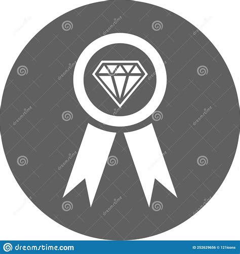 Premium Quality Badge Diamond Icon Gray Vector Graphics Stock