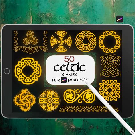 Celtic Knot Procreate Stamps Celtic Pattern Digital Brushes Etsy