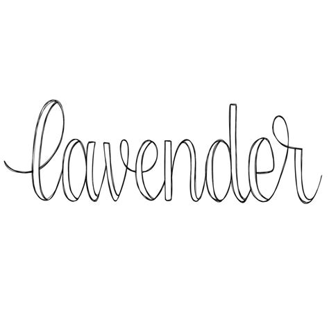 Lettering Line Art Cursive Word Lavender 17503380 Vector Art At