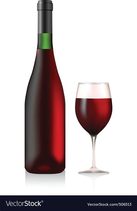 Bottle And Glass With Red Wine Royalty Free Vector Image