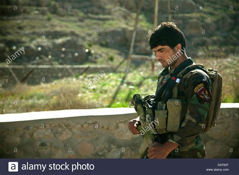 An Afghan National Army Special Forces Commando Maintains Security