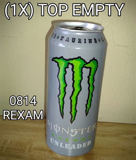 Rare Empty Monster Energy Drink Unleaded 0814 Rexam 1x 16oz Can