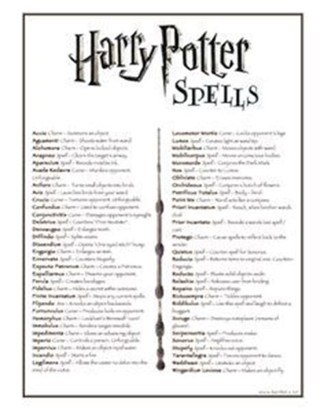 Harry potter is the only known witch or. harry potter list of spells … | Pinterest