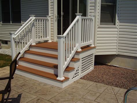 Outdoor Steps On Porch With Railing Backyard Nj Carls Fencing Decking