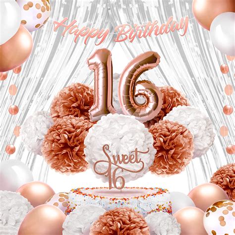 Buy Epiqueone 41 Piece Rose Gold Sweet 16 Birthday Decoration For Girls