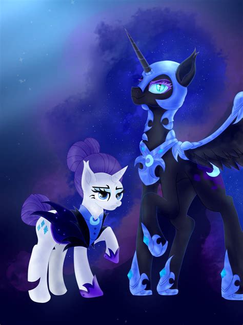 Nightmare Moon And Rarity By Moonlightriftda On Deviantart