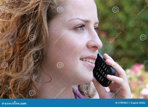 Girl With Cell Phone Stock Image Image Of Cell Love 2789903