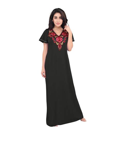 Buy Honey Dew Black Cotton Nighty Online At Best Prices In India Snapdeal