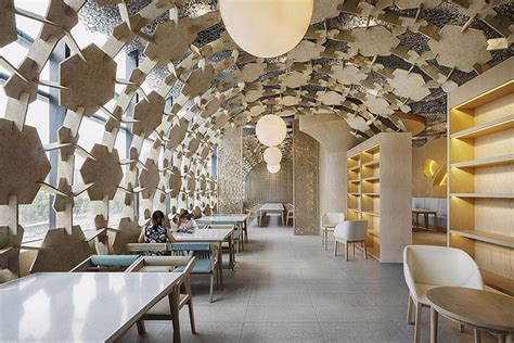 Childrens Restaurant Design Futuristic Bookstore Interior