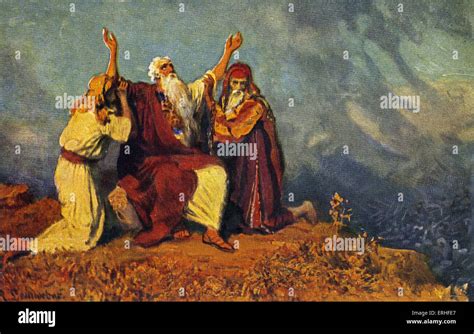 Moses Hält Seine Hände Für Den Sieg Israels über Amalek