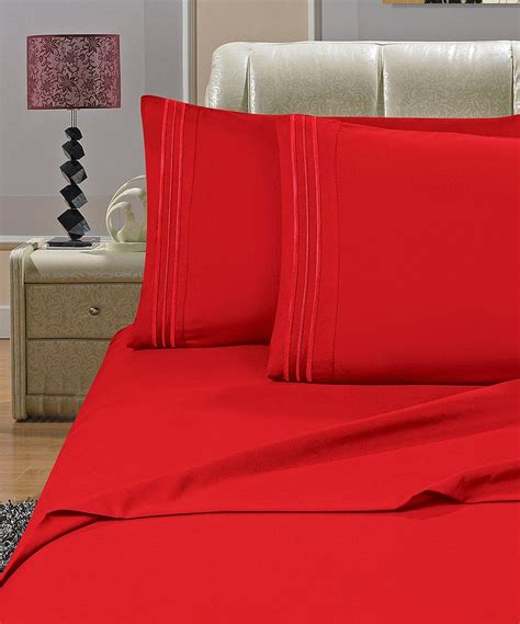 Loving This Elegance Linen Red Deep Pocket Sheet Set On Zulily