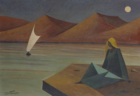 Hussein Bicar Egyptian 1912 2002 Marine In The Moonlight 1990s
