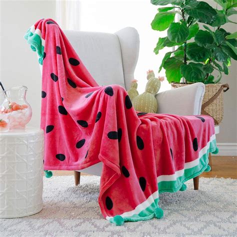 Show Your Love For Watermelon With This Velvet Plush Watermelon Blanket