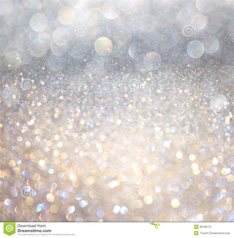 White Silver And Gold Abstract Bokeh Lights Defocused